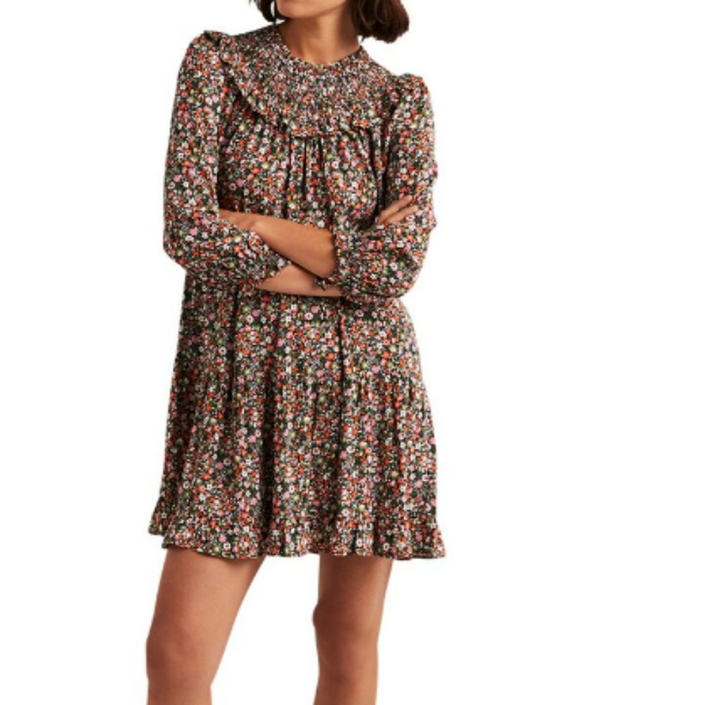 Women's Boden Smocked Yoke Tiered Dress size 10R